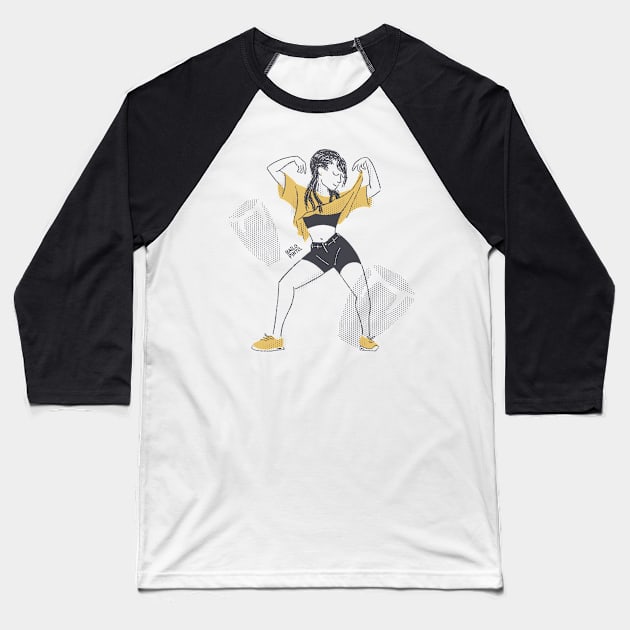 Dancing girl Baseball T-Shirt by bailopinto